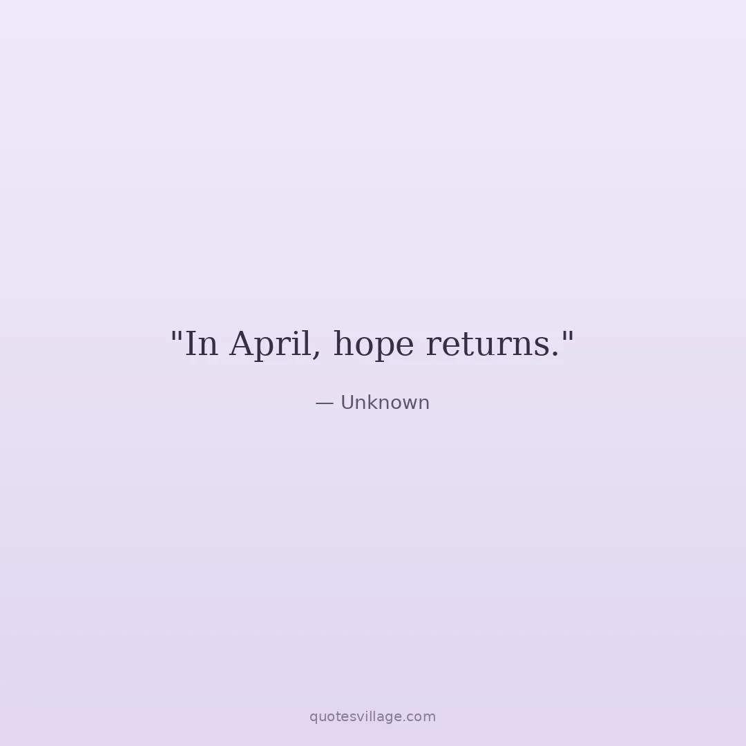 April Poem — Classic and Reflective
